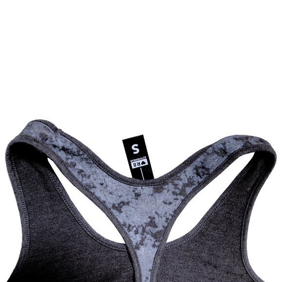 Heart R8 Activewear Tank Top, Ladies Size Small, Dark Gray, Racerback Style - Picture 2 of 3